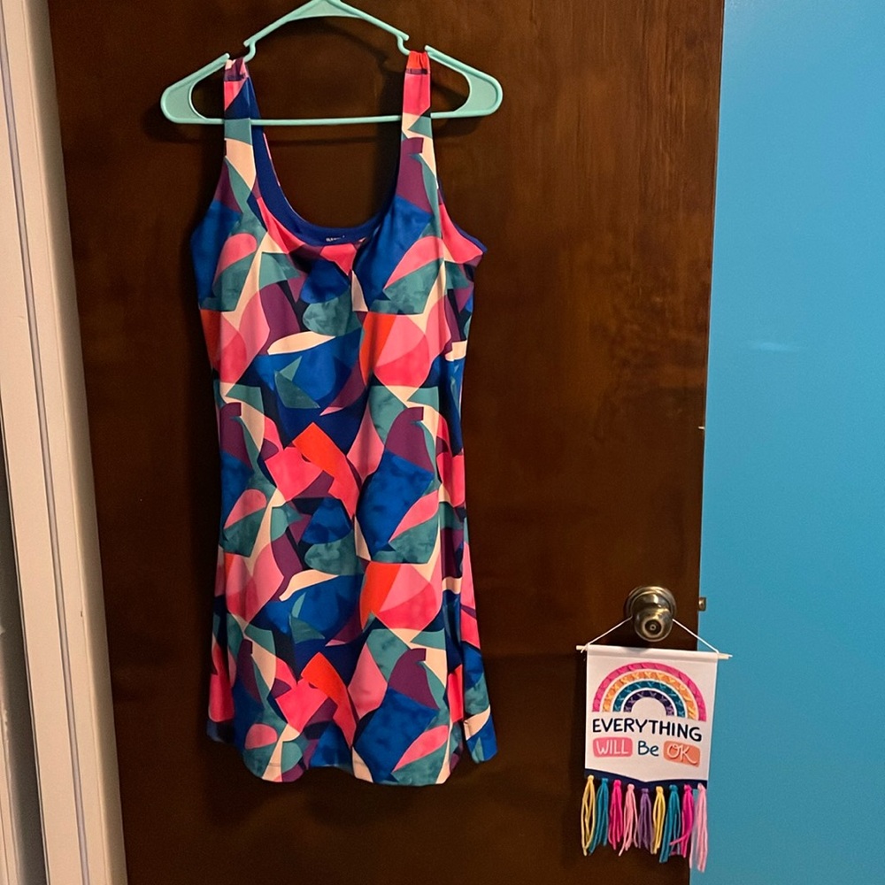 Athletic dress with built-in shelf bra & shorts with pocket; worn just once